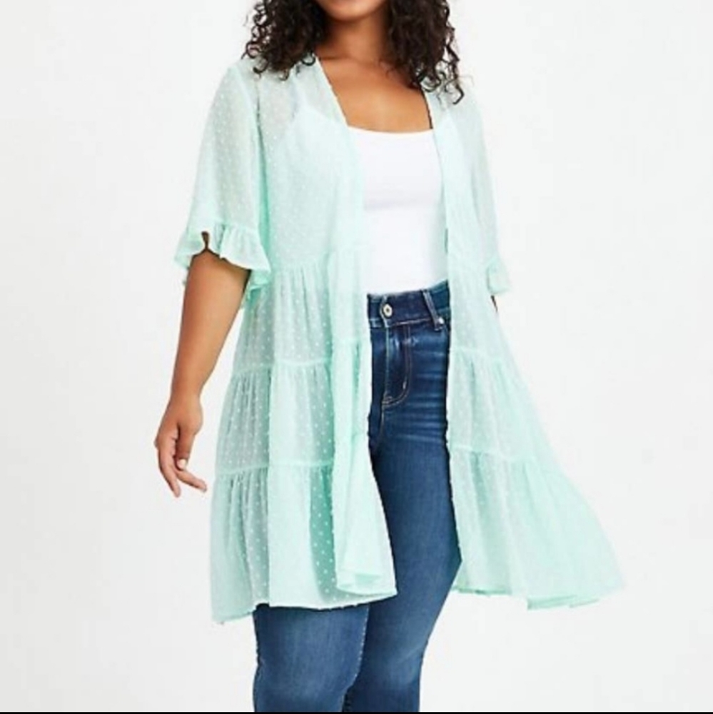 Torrid mint color Kimono or Duster
